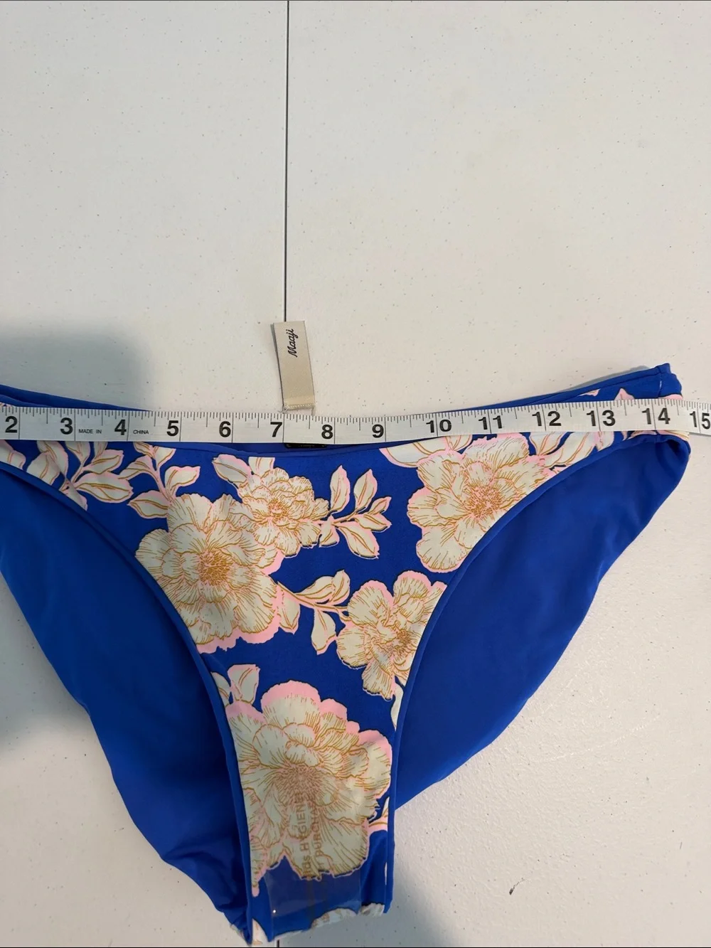 MAAJI Blue Bouquet Splendour High Leg Reversible Bikini Bottom size large